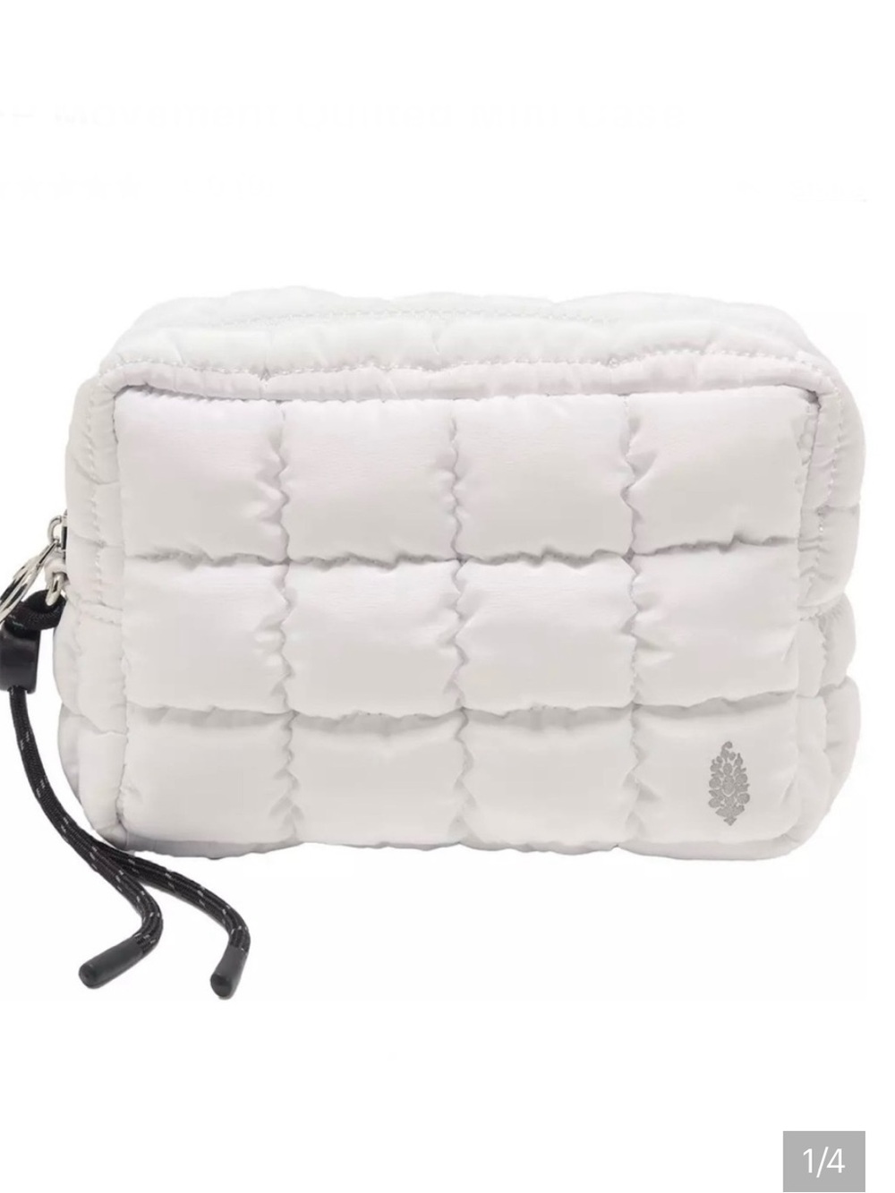 FP Movement by Free People Quilted Mini Cosmetic Case in White with Black Strap